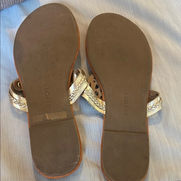 Gold  and Tan Sandals - Picture 4 of 7